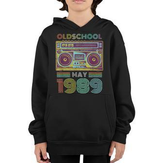 30Th Birthday Gift Old School May 1989 Thirty Years Old Youth Hoodie | Mazezy