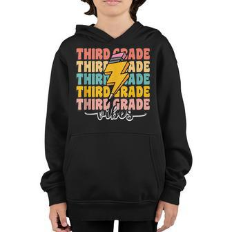 3Rd Grade Vibes Boy Girl Back To School Letter Graphic 3Rd Grade Gifts Youth Hoodie | Mazezy CA