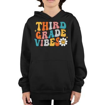3Rd Grade Vibes Girl Boho Style Groovy Back To School 3Rd Grade Gifts Youth Hoodie | Mazezy