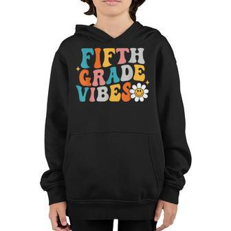 5Th Grade Vibes Girl Boho Style Groovy Back To School Boho Gifts Youth Hoodie | Mazezy