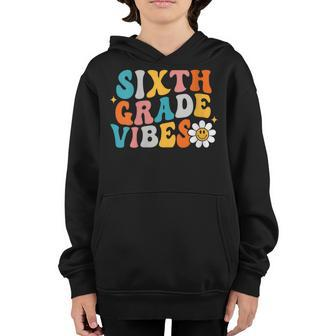 6Th Grade Vibes Boho Girl Style Groovy Back To School Boho Gifts Youth Hoodie | Mazezy