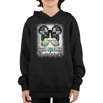 7Th Grade Vibes Messy Hair Bun Girl Back To School First Day Bun Gifts Youth Hoodie | Mazezy