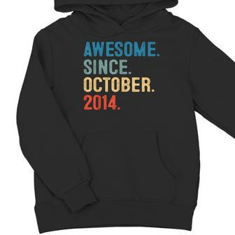 9 Year Old 9Th Birthday Boy Awesome Since October 2014 Youth Hoodie - Seseable