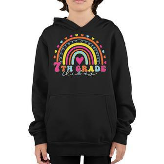 Back To School 7Th Grade Vibes Rainbow First Day Of School Rainbow Gifts Youth Hoodie | Mazezy