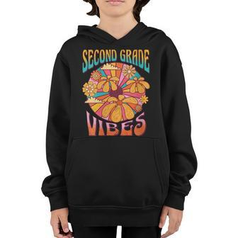 Back To School Second Grade Vibes Vintage 2Nd Grade Teacher Teacher Gifts Youth Hoodie | Mazezy