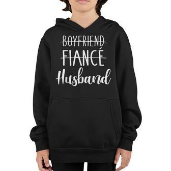 Boyfriend Fiancé Husband For Wedding And Honeymoon Youth Hoodie - Thegiftio UK