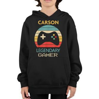 Carson Name Gift Personalized Legendary Gamer Youth Hoodie | Mazezy