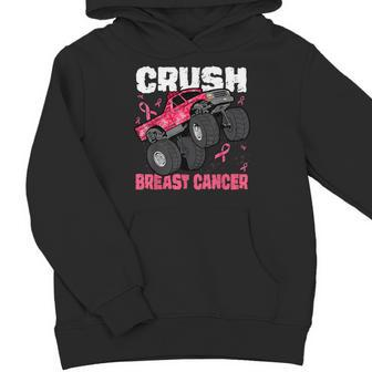 Crush Breast Cancer For Boys Toddlers Monster Truck Youth Hoodie - Thegiftio