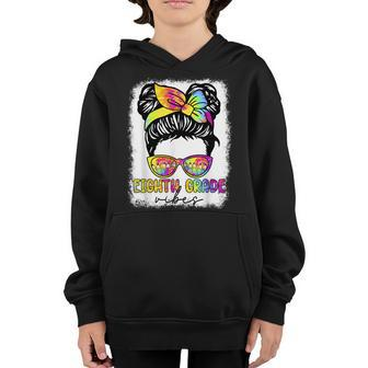 Eighth Grade Vibes Messy Hair Bun Girl Back To School Bun Gifts Youth Hoodie | Mazezy