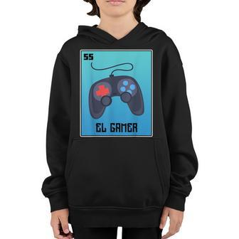 El Gamer Video Games Funny Mexican Lottery Parody Graphic Youth Hoodie - Thegiftio UK