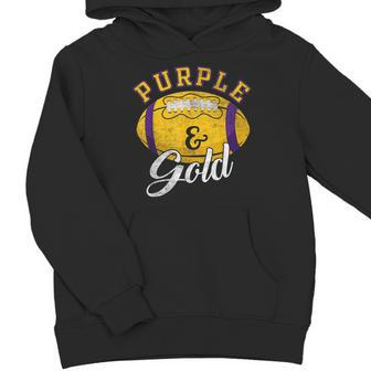 Football Game Day Purple And Gold Costume For Football Lover Youth Hoodie - Monsterry