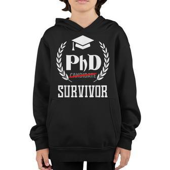 Funny Phd Survivor For Graduation Student Gift Youth Hoodie - Thegiftio UK