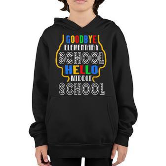 Graduate Apparel - Goodbye Elementary Hello Middle School Youth Hoodie - Thegiftio UK