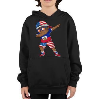 Half American Half Haitian Boy Kid Haiti Flag Patriotic Youth Hoodie - Thegiftio UK