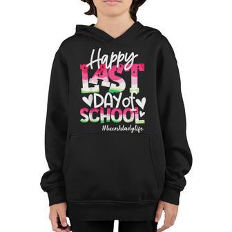 Happy Last Day Of School Watermelon Lunch Lady Life Youth Hoodie - Thegiftio UK