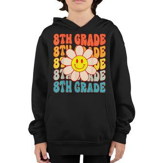 Hippie Smile Face 8Th Grade Vibes Groovy Back To School 2023 Hippie Gifts Youth Hoodie | Mazezy