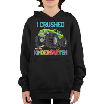 I Crushed Kindergarten Monster Truck Graduation Gifts Boys Youth Hoodie - Thegiftio UK