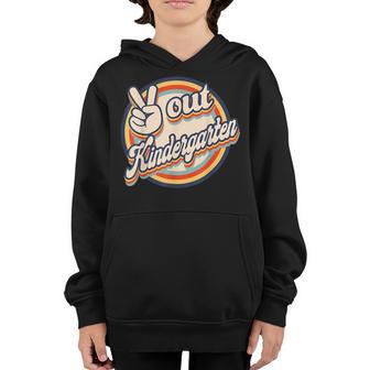 Last Day Of School Peace Out Kindergarten Retro Vintage Youth Hoodie - Thegiftio UK