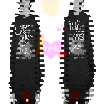 Little Miss Pre-K First Day Of Hello Pre-K Girls Youth Hoodie | Mazezy