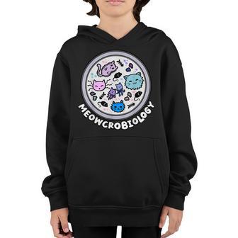 Meowcrobiology Microscopic Cats Science Pet School Biology Youth Hoodie - Thegiftio UK