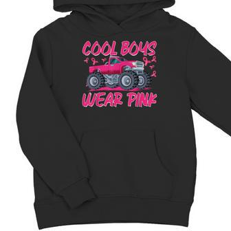 Monster Truck Cool Boys Wear Pink Breast Cancer Awareness Youth Hoodie - Monsterry