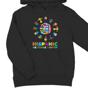 Hispanic Heritage Month Around Globe Hispanic Flags Boys Youth Hoodie - Seseable