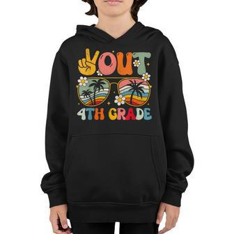 Peace Out 4Th Grade Groovy Graduation Last Day Of School Youth Hoodie - Thegiftio UK