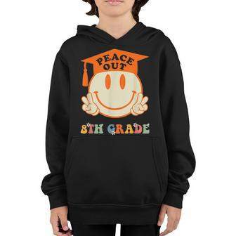 Peace Out 8Th Grade Retro Groovy Graduation Class Of 2023 Youth Hoodie - Thegiftio UK