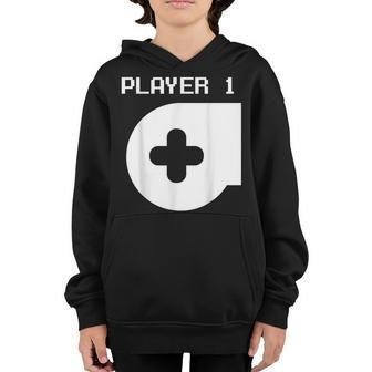 Player 1 Matching Couple Outfit Father Son Gamer Gift Gaming Youth Hoodie | Mazezy