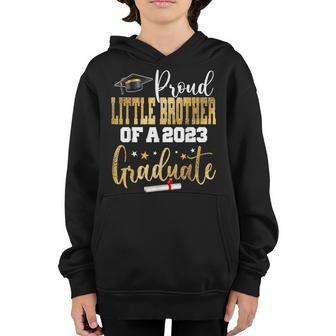 Proud Little Brother Of A 2023 Graduate Class Graduation Youth Hoodie - Thegiftio UK
