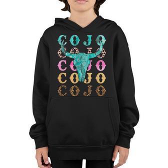 Retro Cojo Bull Skull Music Country 70S Cowboys Boots Youth Hoodie - Thegiftio UK