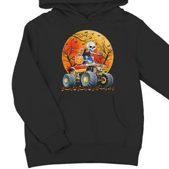 Skeleton Monster Truck Moon Candy Toddler Boys Halloween Youth Hoodie - Monsterry