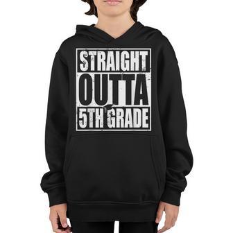 Straight Outta 5Th Grade Graduation 2023 Class Fifth Grade Youth Hoodie - Thegiftio UK