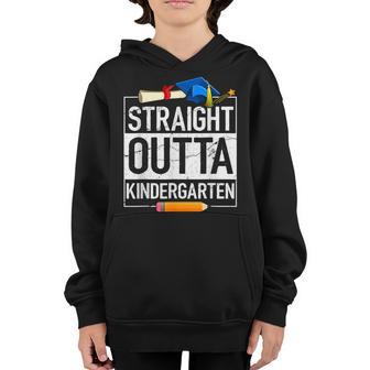 Straight Outta Kindergarten Kids Class Of 2023 Graduation Youth Hoodie - Thegiftio UK