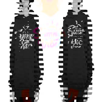 Summer Vibes Hello Summer Vacation Last Day Of School Vacation Funny Gifts Youth Hoodie | Mazezy