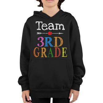 Team 3Rd Third Grade Teacher Student Back To School Funny Gifts For Teacher Funny Gifts Youth Hoodie | Mazezy