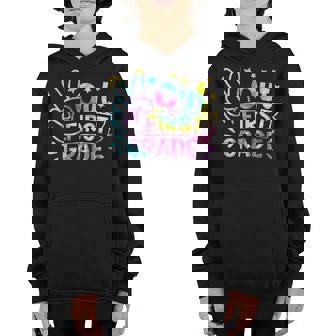 Tie Dye Happy Last Day Of School Peace Out First 1St Grade Youth Hoodie - Thegiftio UK