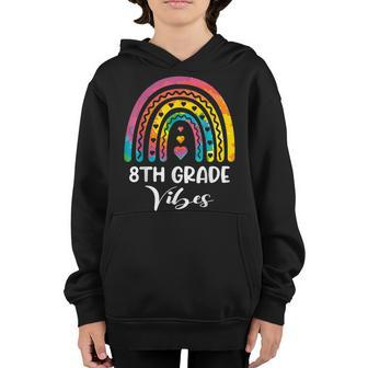 Tie Dye Rainbow Eighth 8Th Grade Vibes Back To School Boys Rainbow Gifts Youth Hoodie | Mazezy