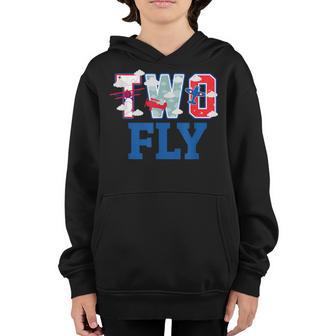 Two Fly Birthday Party Decorations For Boy Airplane 2Nd Bday Youth Hoodie - Thegiftio UK