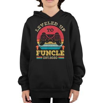 Vintage Level Up To Funcle 2020 For Father Gamer Gift Youth Hoodie | Mazezy