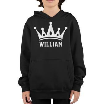 William Name For Kids Men King Prince Crown Youth Hoodie | Mazezy