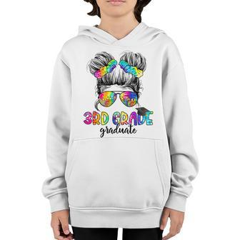 3Rd Grade Graduate Messy Bun Girl Happy Last Day Of School 3Rd Grade Funny Gifts Youth Hoodie | Mazezy