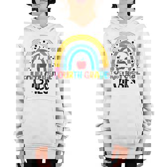 4Th Grade Vibes Team Fourth Grade Teacher Boho Rainbow Teacher Gifts Youth Hoodie | Mazezy