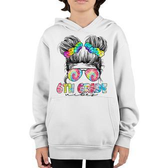 6Th Grade Vibes Messy Hair Bun Girl Back To School First Day Bun Gifts Youth Hoodie | Mazezy