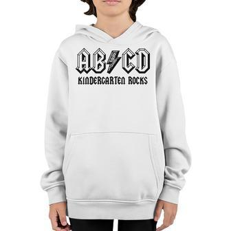Abcd Rocks Back To School Kindergarten Rocks Funny Teacher Gifts For Teacher Funny Gifts Youth Hoodie | Mazezy