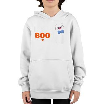 Kids Little Boo Brother Ghost Matching Bow Halloween Costume Boy Youth Hoodie | Mazezy
