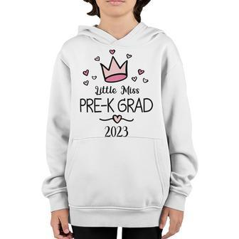 Kids Little Miss Pre-K Grad Preschool Prek Graduation Youth Hoodie | Mazezy