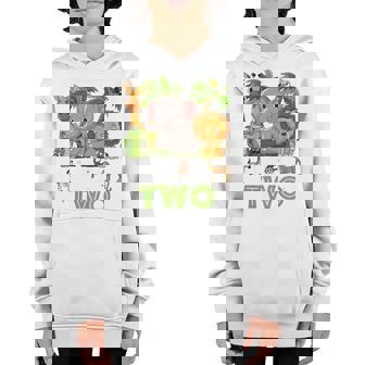 Kids Two Of The Wild Zoo Birthday Safari Jungle Animal Funny Youth Hoodie | Mazezy
