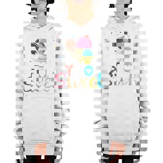 Kids Two Sweet Ice Cream For Birthday Girls 2Nd Birthday Girl Youth Hoodie | Mazezy