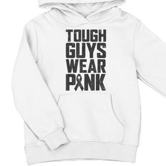 Tough Guys Wear Pink Breast Cancer Awareness Boys Youth Hoodie | Mazezy